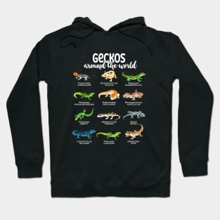 Geckos around the world - Types of Geckos Hoodie